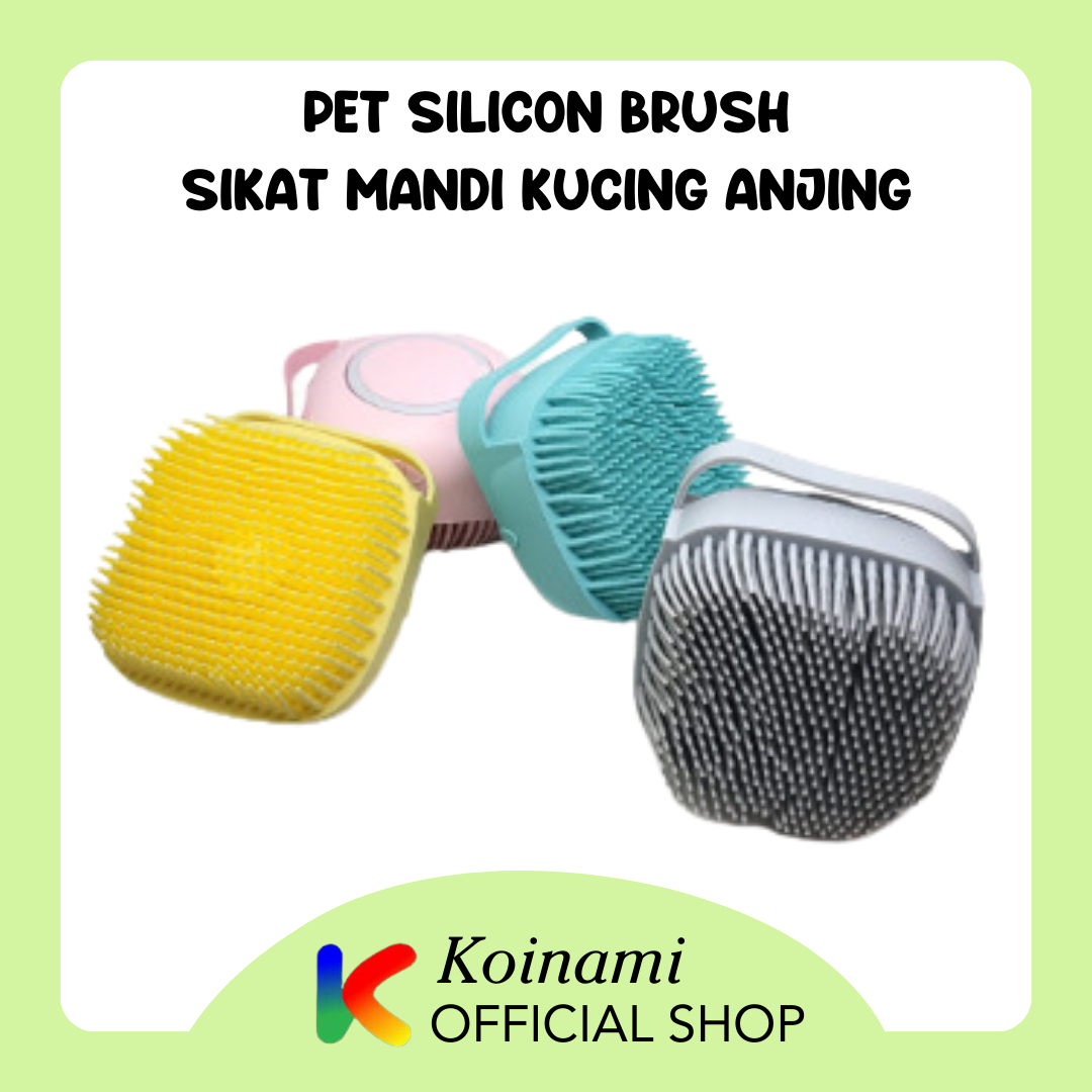 Pet Silicone Brush - Sikat Mandi Kucing Anjing - Kotak Shampoo Kucing Anjing - Alat Grooming Kucing Anjing