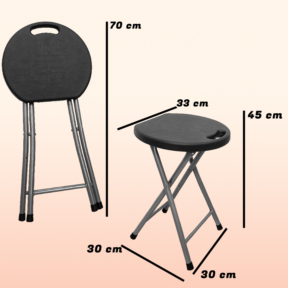 Kursi Lipat Portable Kaki Silang Tanpa Sandaran Bahan Besi Kursi Lipat Minimalis Ringan &amp; Kokoh