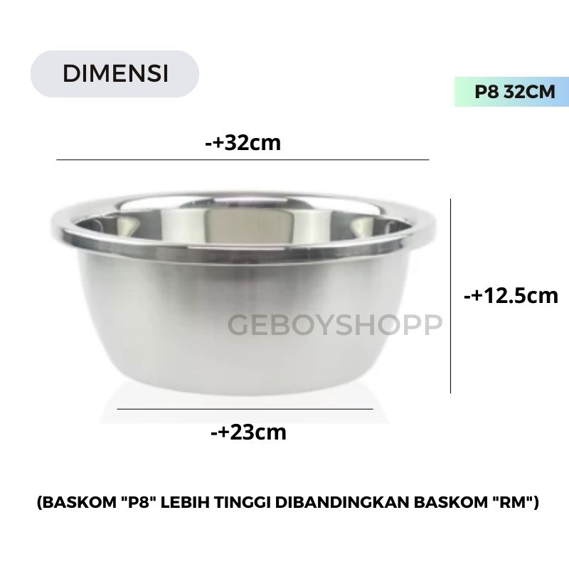 Baskom Stainless / Baskom Tinggi / Mixing Bowl Serbaguna Stainless Premium High Quality Anti Karat 1Set Big 4Pcs