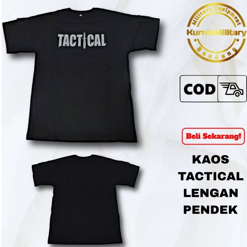 KAOS BAJU TACTICAL LENGAN PENDEK WARNA HITAM