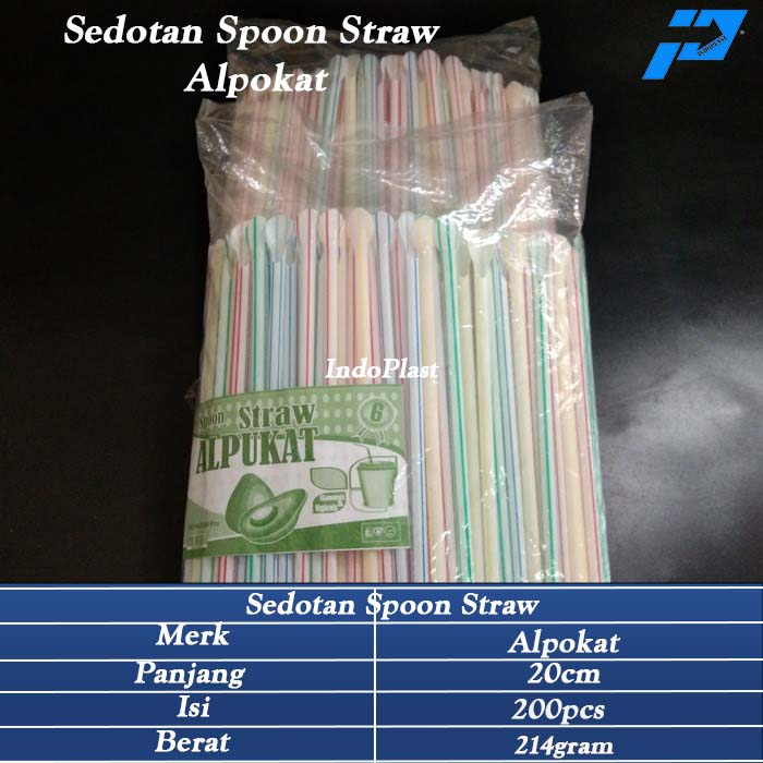 Sedotan Plastik/Sedotan Pop Ice/Sedotan Sendok/Sedotan Spoon straw Alp