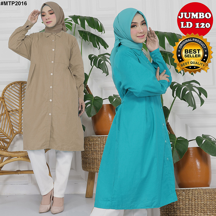 TUNIK KATUN LINEN LD 120 - TUNIK WANITA JUMBO