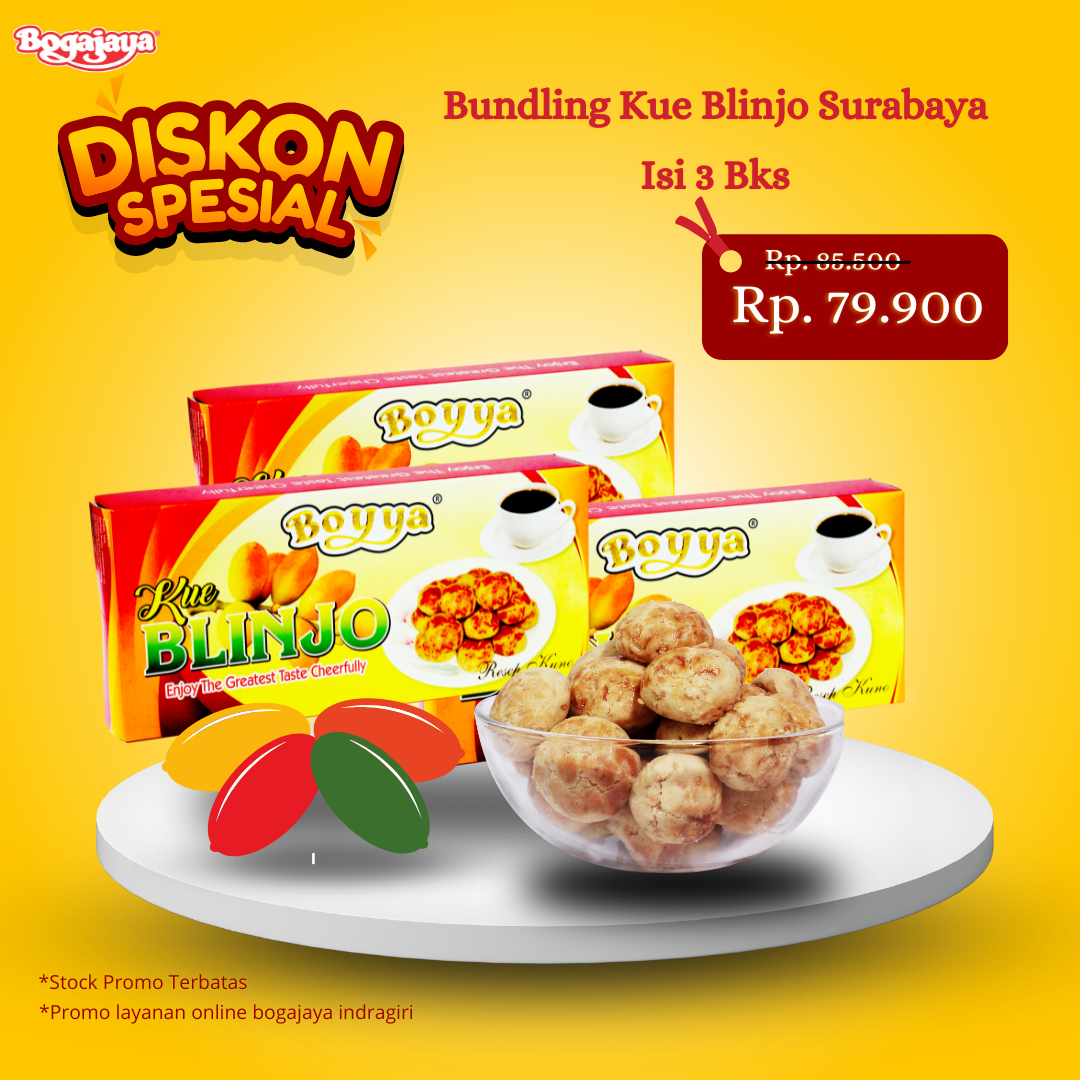

PAKET OLEH OLEH SURABAYA / BUNDLING KUE MELINJO BOYYA ISI 3 BKS