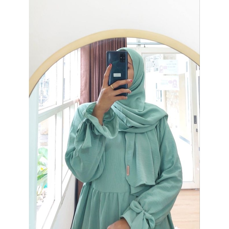 Gamis cringkle premium/ nabila dress elzeima