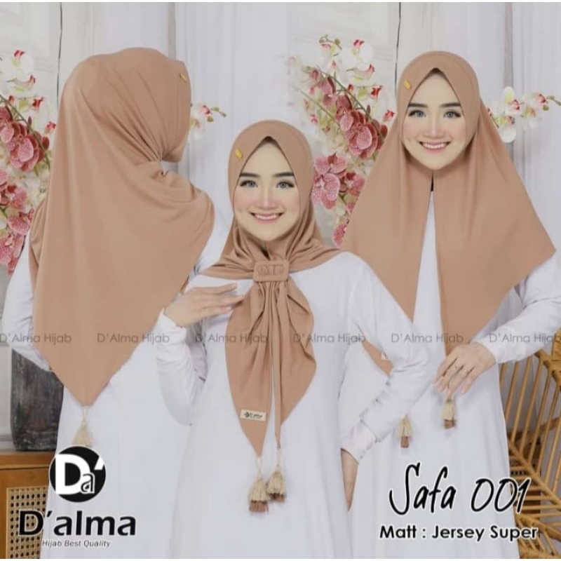 SEGITIGA INSTAN TASEL/SEGITIGA INSTAN KONCER/JILBAB INSTAN JERSEY ORI D'ALMA