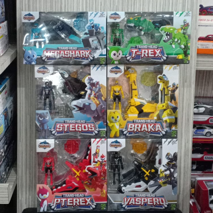 action figure miniforce mini force figure super dino power transhead trans head figure mainan anak a