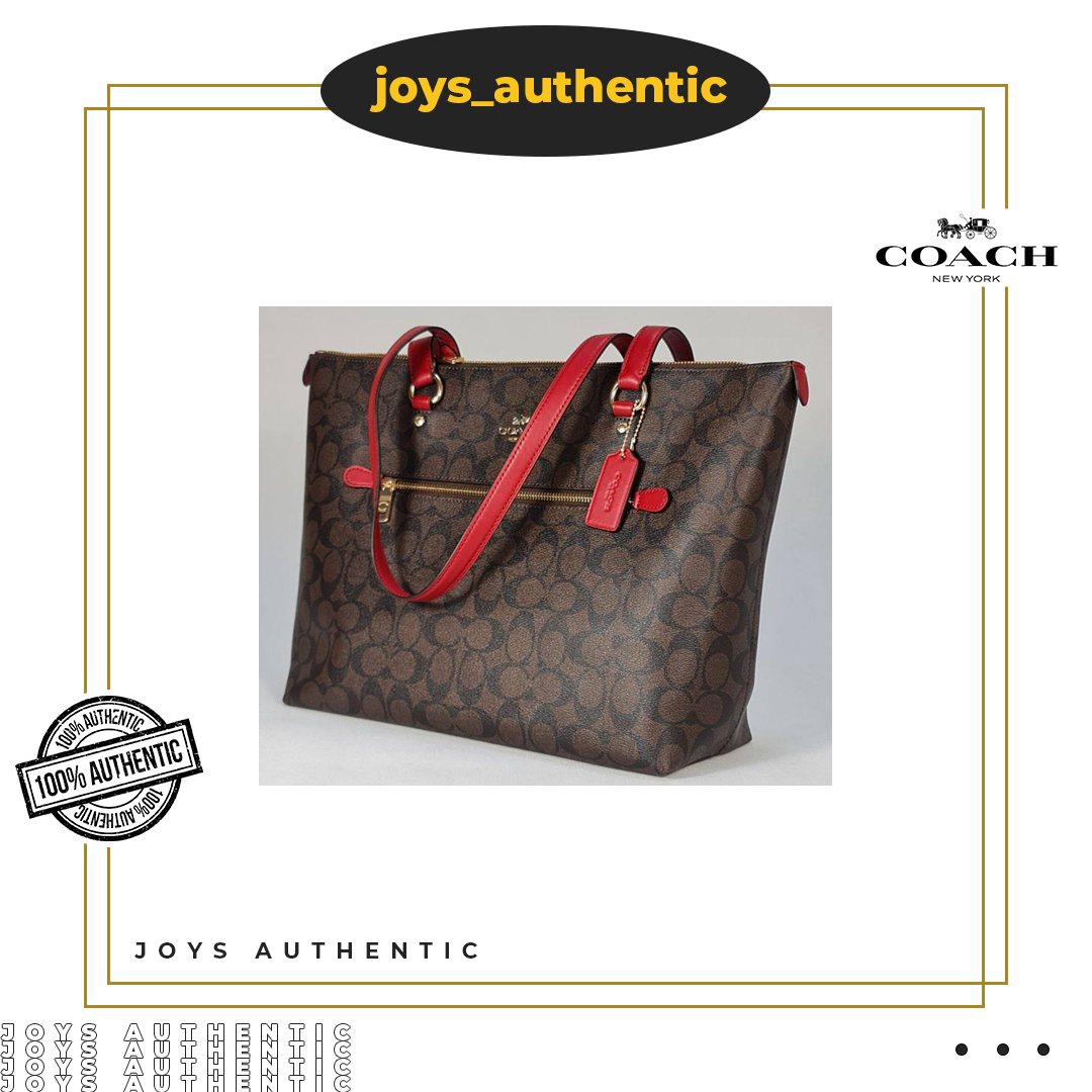 Tas Wanita Coach 79609 Gallery Tote Coklat Brown Merah Red Woman Bag Authentic Original