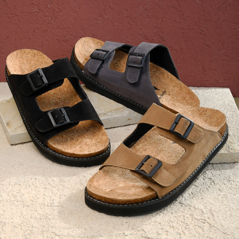 Sandal Pria - Jackson Suede Series Zoe Berlin - Sendal Cork Birken Puyuh Slide Cowok Birken