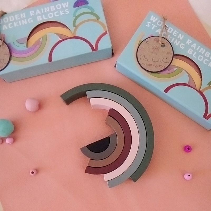 Wooden Rainbow Stacking Block