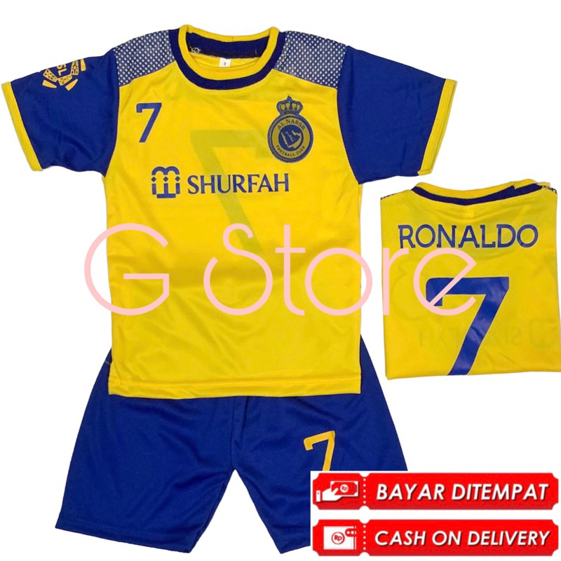 BISA COD / SETELAN BAJU BOLA RONALDO TERBARU / JERSEY AL NASR LIGA ARB TERMURAH / SET KAOS UNISEKS COWO CEWE BERKUALITAS CEPAT KERING NYAMAN