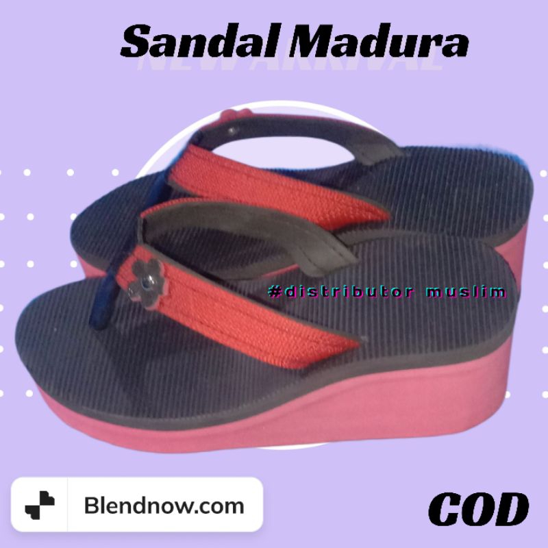 (GROSIR) SANDAL MADURA CEWEK TINGGI 6cm SIZE 35-43 MOTIF TERBARU SANDAL WEDGES SANDAL GUNUNG