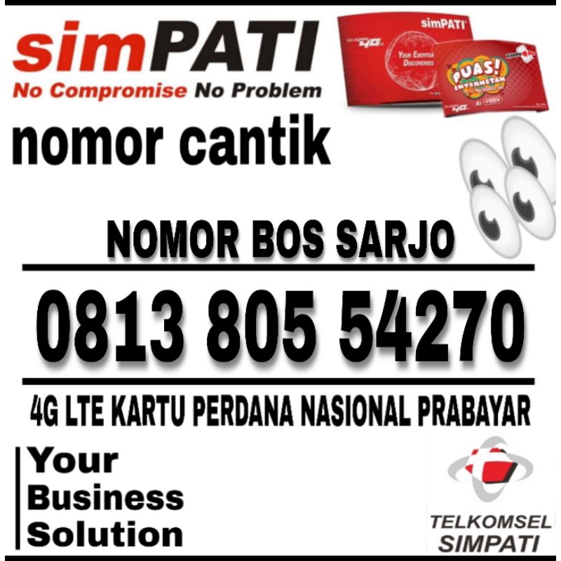 nomor cantik kartu prabayar Telkomsel simpati 4G LTE nomor kembar couple seri BOSSS BOSSS