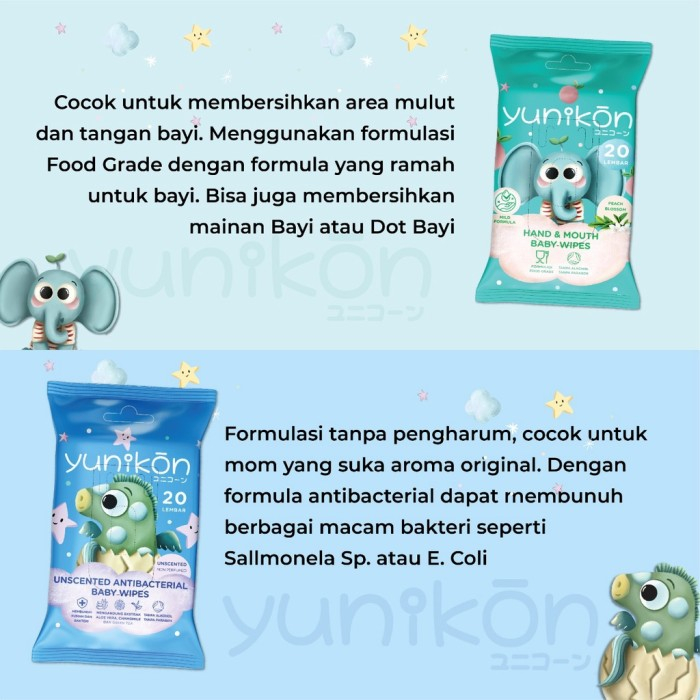 Buy 1 Get 1 Yunikon Baby Wipes isi 50pcs Tisu Basah Bayi