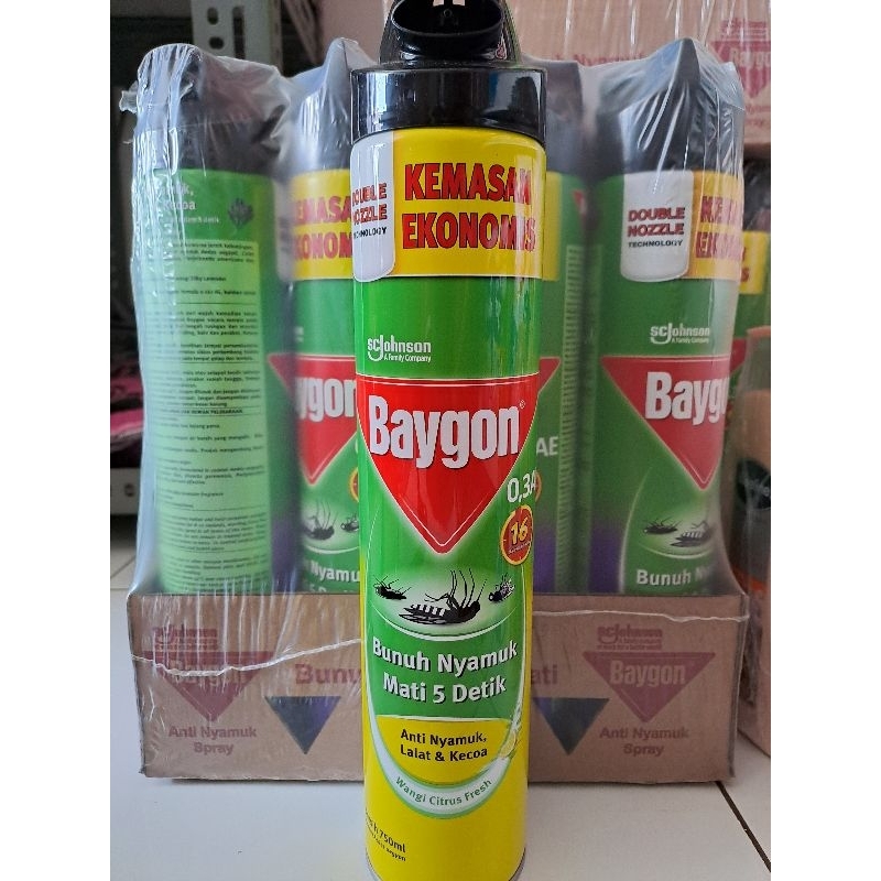 BAYGON AEROSOL - EUCALYPTUS, CITRUS FRESH DAN SILKY LAVENDER - 750ml