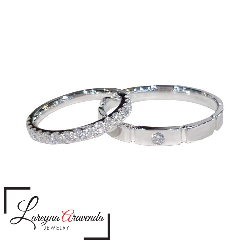 Lareyna Aravenda Cincin Pasangan / Couple Rings Korean Style Luxury Crystal CC032