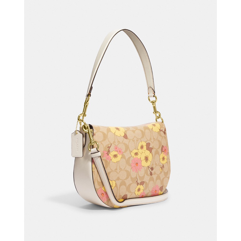 Coach Ella Hobo In Signature Canvas With Floral Cluster Print (CH 347)