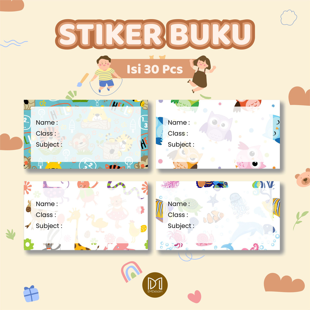 

( 30 PCS ) STICKER LABEL BUKU PELAJARAN / MOTIF BINATANG /.STIKER MAPEL CUSTOM / STIKER MATPEL / STICKER LABEL NAMA ANAK / STIKER BUKU AESTHETIC / STIKER BUKU PELAJARAN SEKOLAH / STIKER JURNAL / STICKER CUSTOM NAMA DAN FOTO ANAK