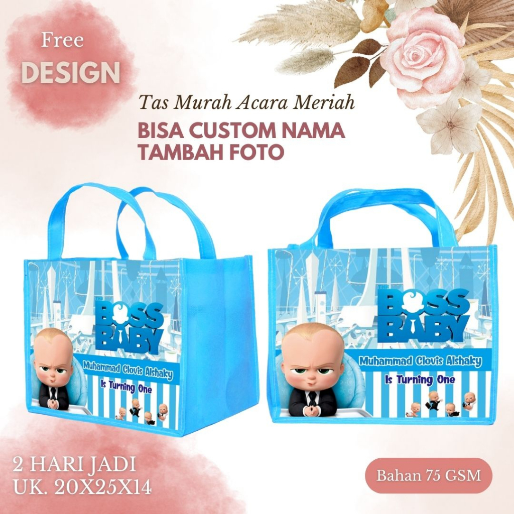 

Tas Sovenir Ulang Tahun anak bahan Spunbond Tersedia Banyak Motif (ukurab 25x13x20)