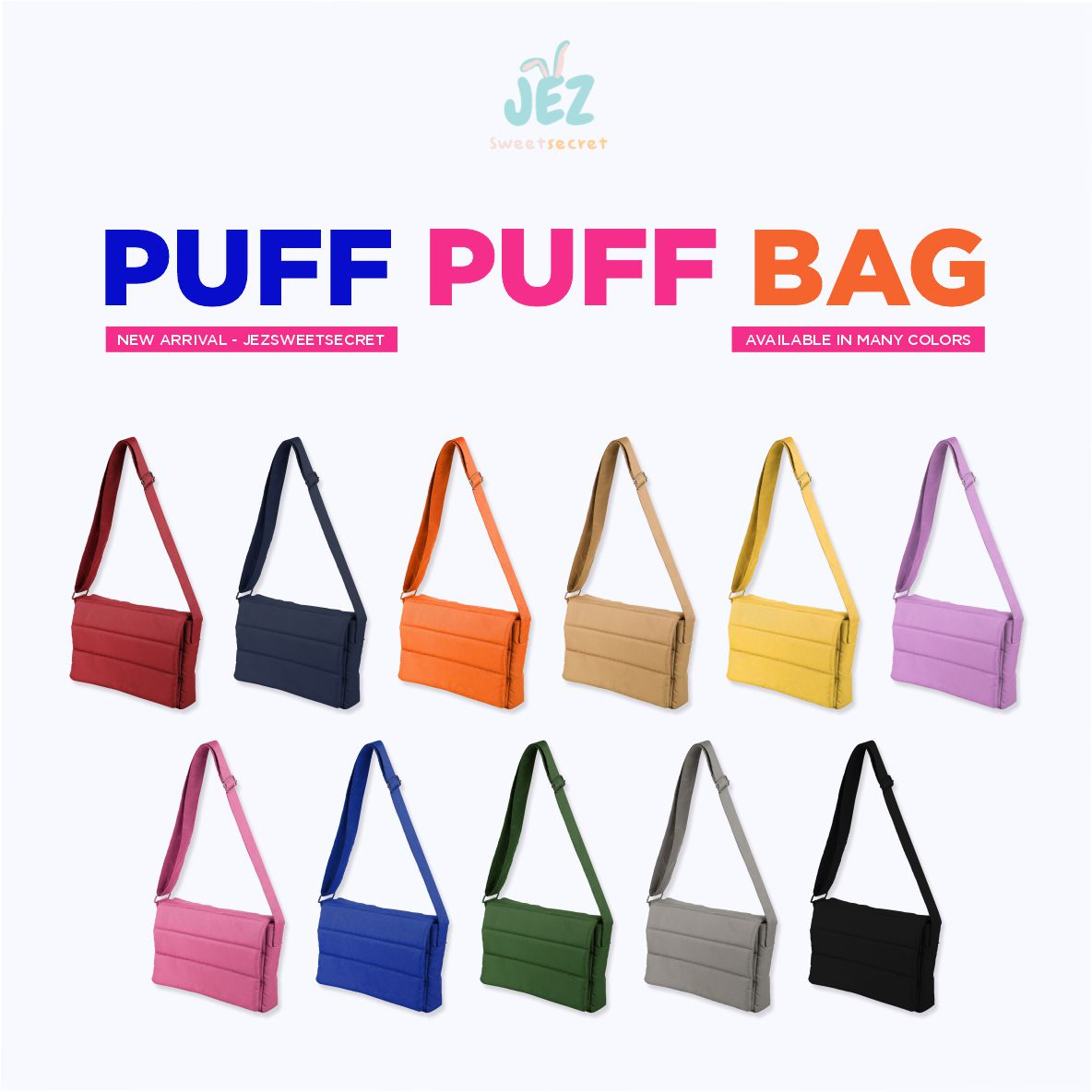 Puff Puff - Puffy Bag BEYOND Poofy Bag WaterProof / Tas Selempang Pillow Parasut / Tas Fashion Wanita / Sling Bag / Shoulder Bag