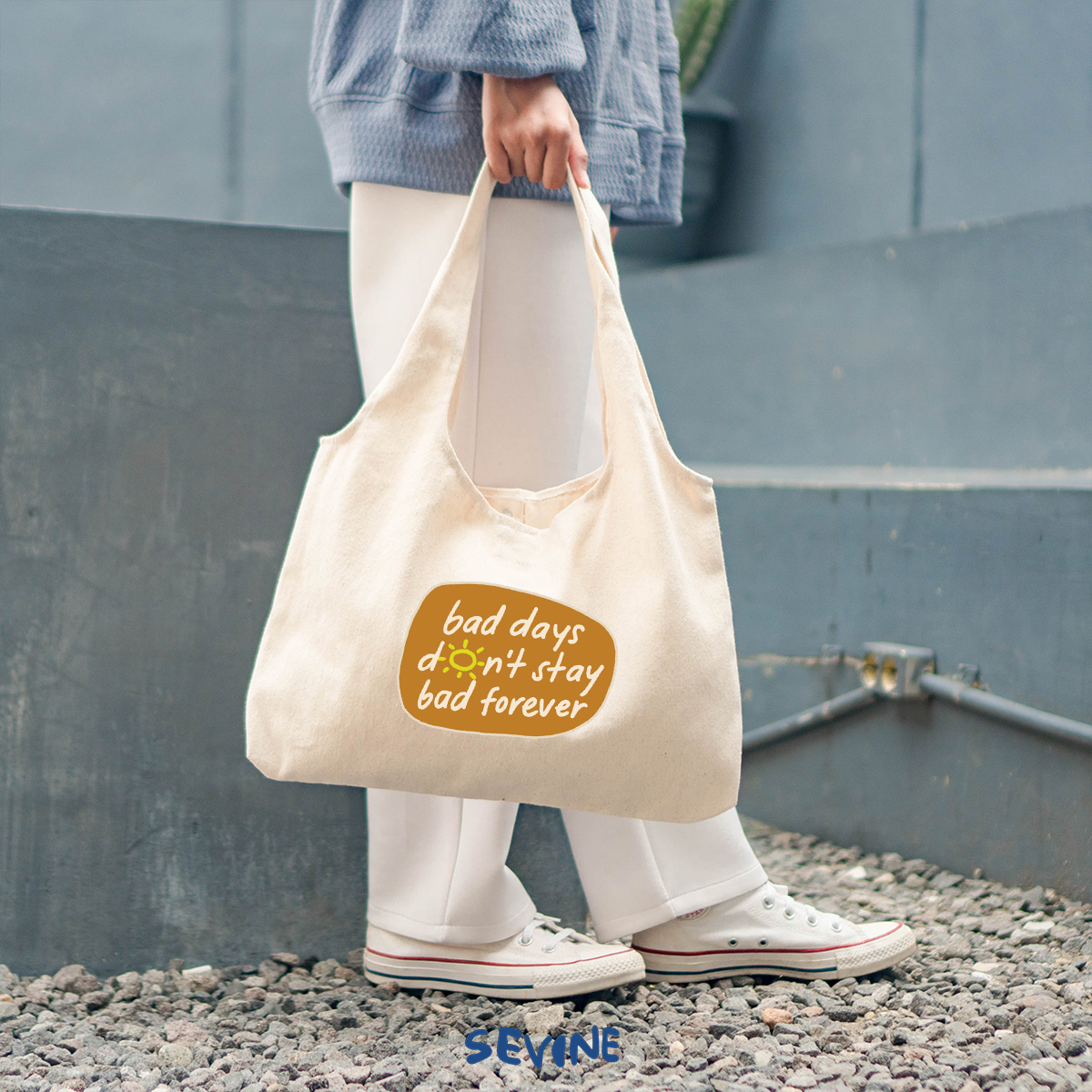 Sevine Tote Bag Kanvas Bonnie Tas Wanita Aesthetic Kuliah Fashion Laptop Sekolah Totebag Vintage Series - XP