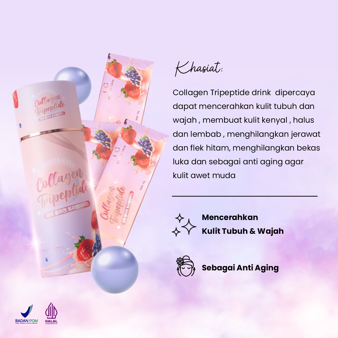 Chelleb glow whitening collagen trippeptide 8sachet Collagen Drink