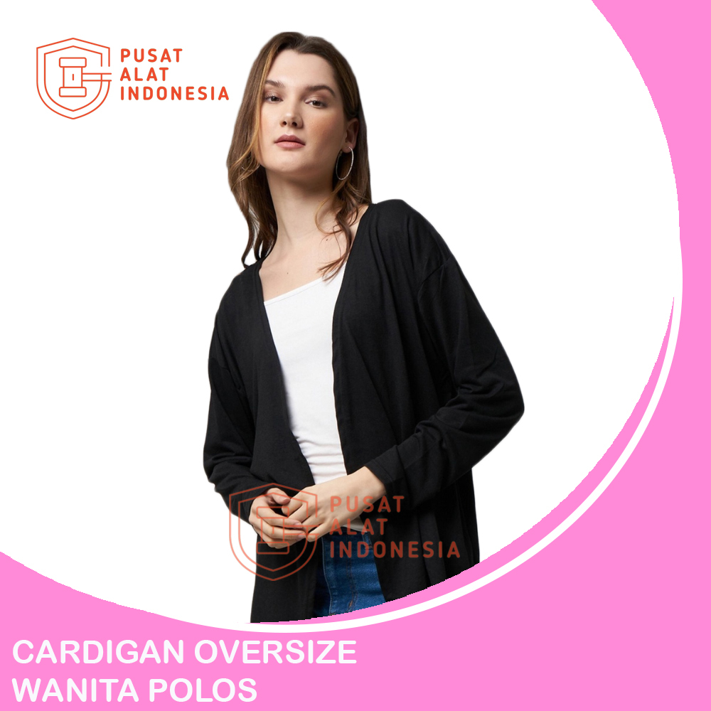 Cardigan Oversize Wanita Polos Spandex Jumbo Co01Pa