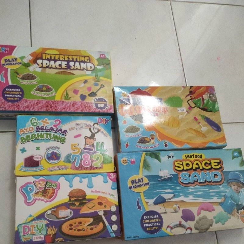 Mainan Anak Pasir Kinetik Warna Kemasan Plus Cetakan 250 Gram