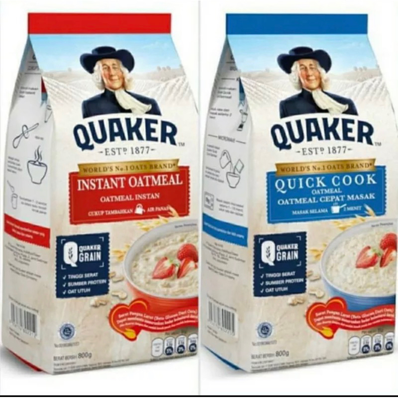 PROMO BELI 3 LEBIH MURAH Havermut Quaker Oat Instant & Quick Cook Makanan Nutrisi Sehat [800gr]