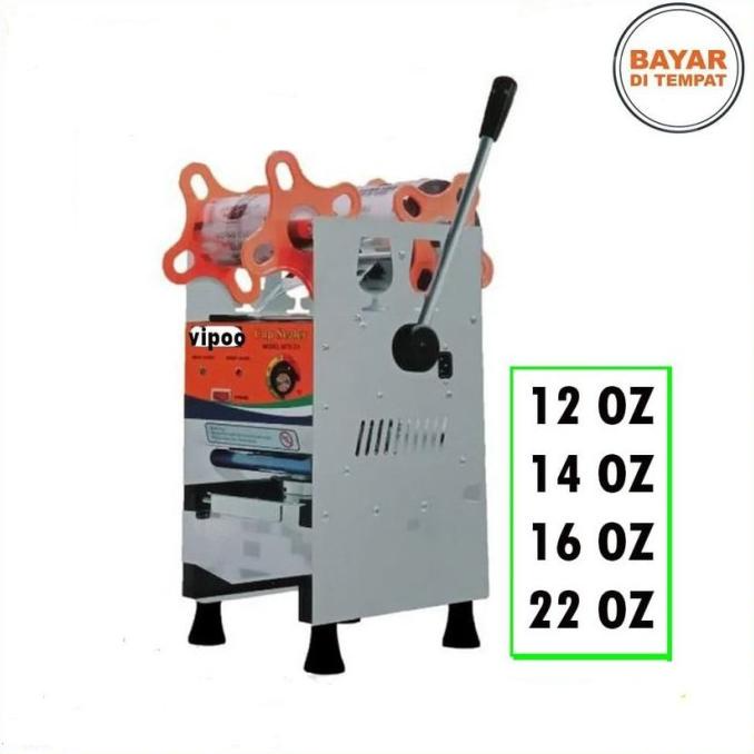 Vipoo Cup Sealer Machine V-D9 Mesin Penyegel Gelas Minuman Ukuran 12oz-22oz
