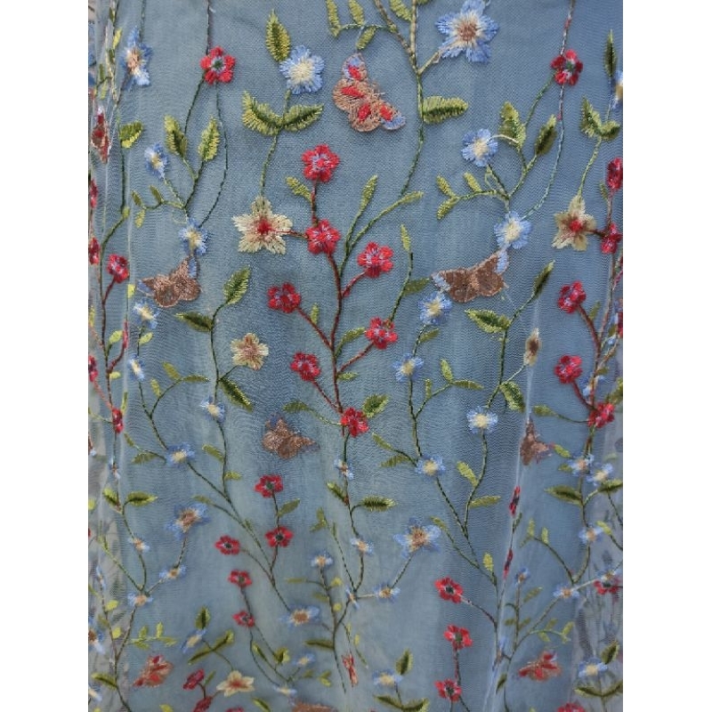 Tile Bunga 3D Akar Valentino Garden AT10923aB Baby Blue