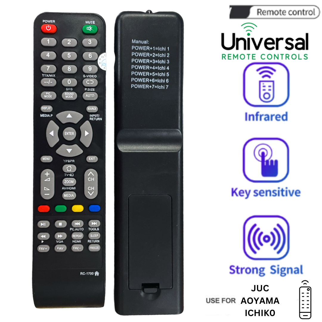 REMOTE TV JUCC ICHIK0 AOYMA UNIVERSAL MULTIFUNGSI LCD LED