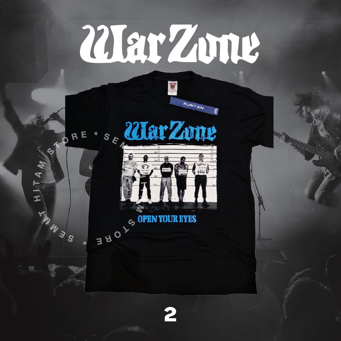 Kaos WARZONE OPEN YOUR EYES Builtup Band Musik Hardcore Punk Prapatan Rebel Puritan