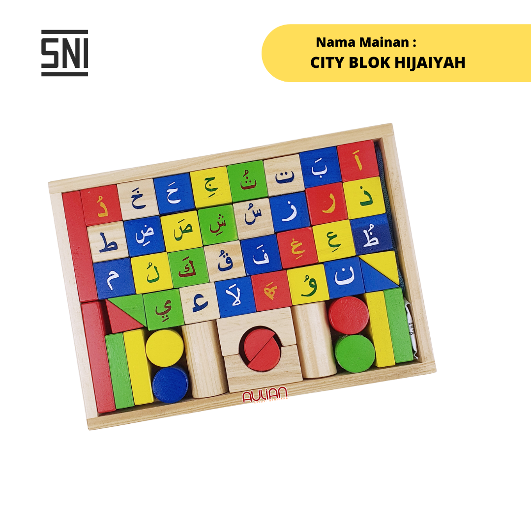 MAINAN EDUKASI ANAK / MAINAN KAYU / APE PAUD - CITU BLOK MERONCE HURUF HIJAIYAH