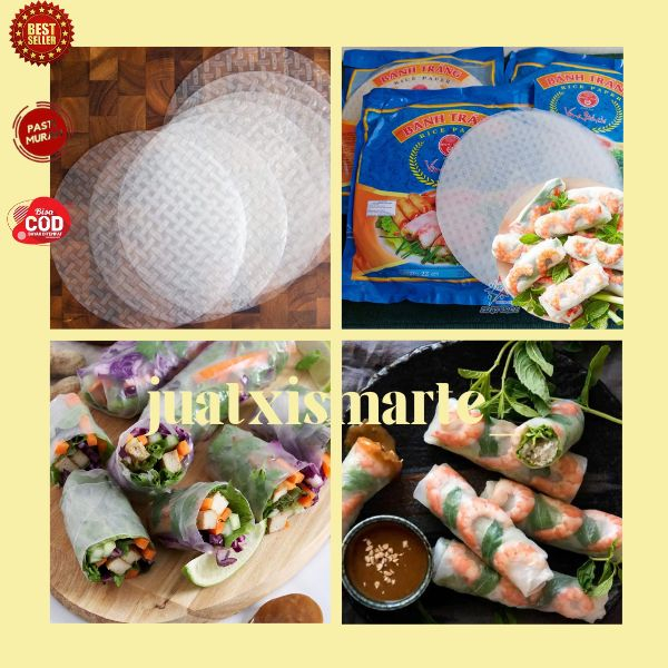 

❄️PROMO 6.6☄️ COD Kulit Lumpia Vietnam Rice Paper Termurah Original Rice Paper Banh Trang 22 cm isi 5 lembar Kulit Lumpia Vietnam Spring Roll Salad Wrap / BAHAN MAKANAN RICE PAPER GULUNGAN NASI