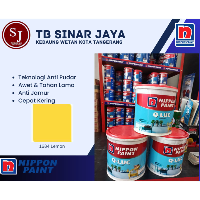 Cat Tembok Interior Qluc Cat Tembok Warna Nippon Paint Galon 5kg 5 Liter - 1684 Lemon