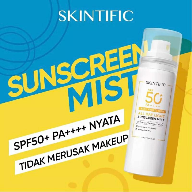 sunscreen mist skintific 50 spf