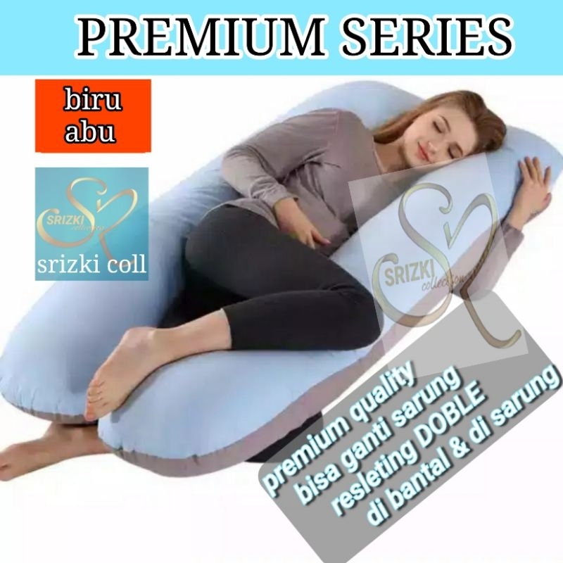 bantal hamil PREMIUM sarung bisa di lepas memakai doble RESLETING  tebal dan nyaman/maternity pillow /bantal untuk ibu hamil [penyangga perut] ada ukuran jumbo di link lainnya