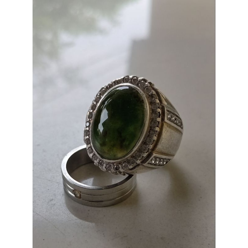 Cincin Perak Natural Batu Ijo Garut Cikolak