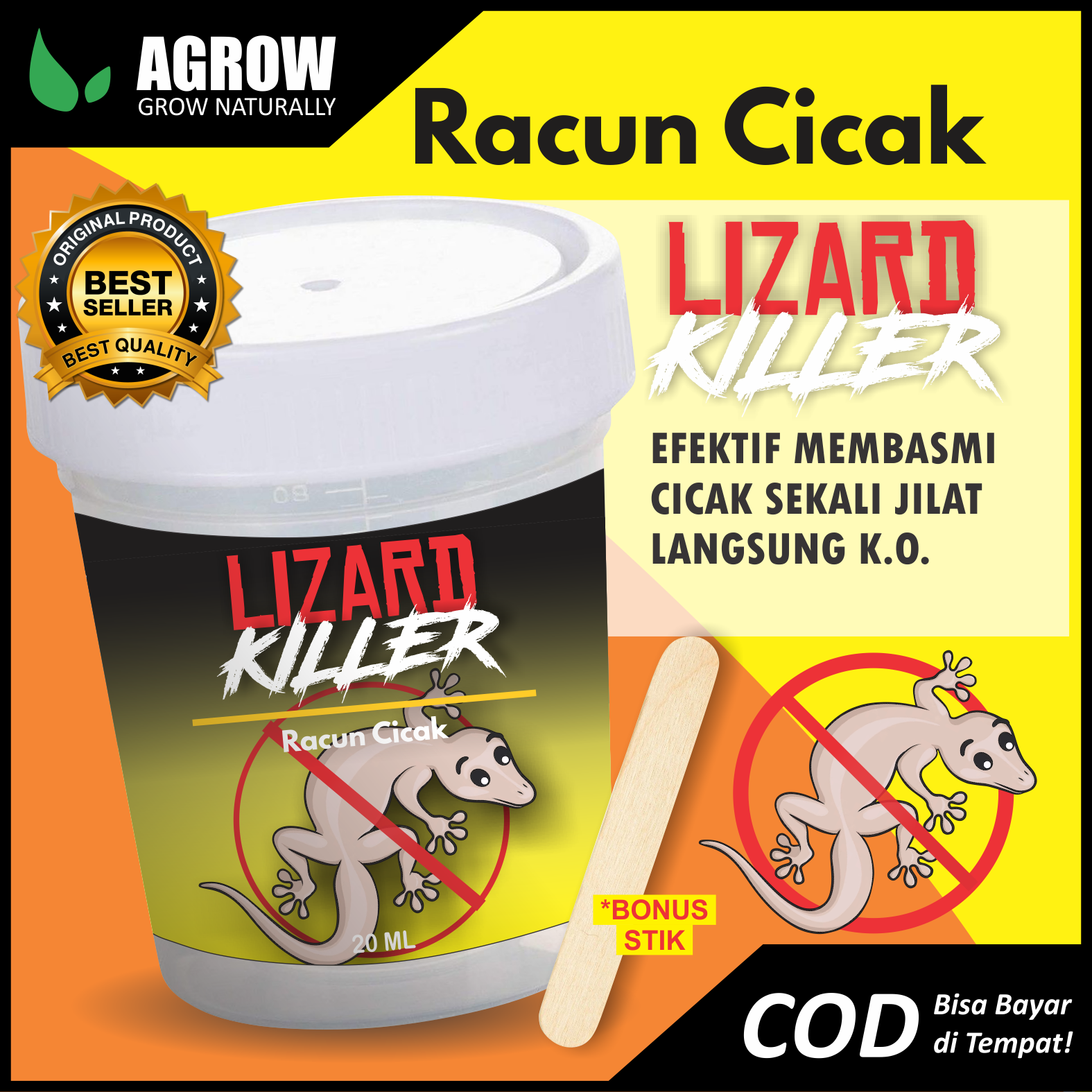 Racun Cicak Herbal Lizard Killer Racak Ampuh Pembasmi Cicak 20 Gram