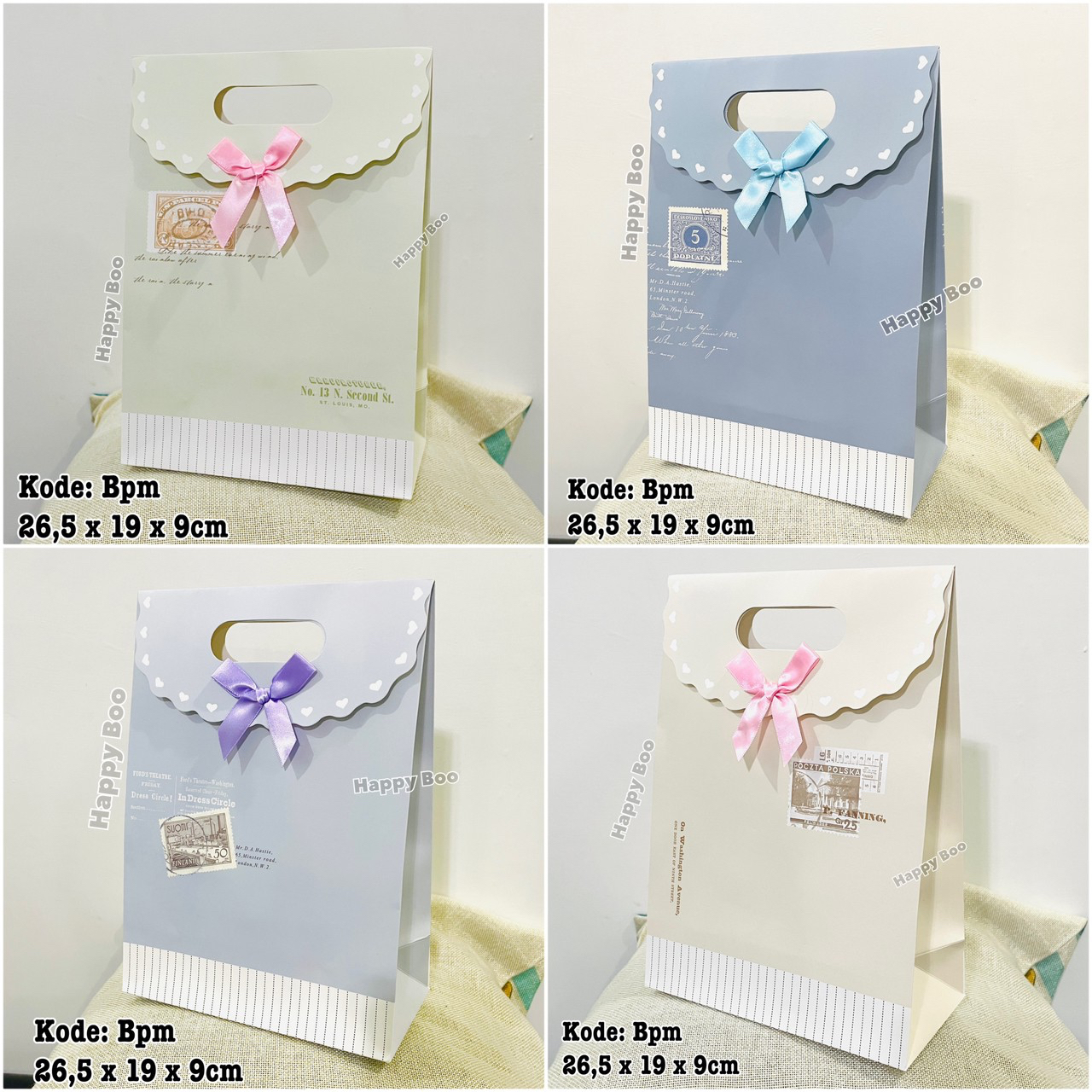 bag kado paper bag kado goodie bag tas kertas gift bag tutup pita bpm medium sedang 26,5x19x9 cm tas kado bag kado tutup bag pita import tebal