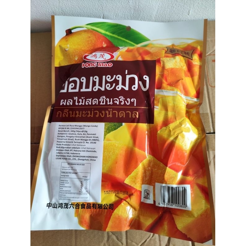 Permen Mango Jelly Hong Mao Kemasan Asli 340 gram