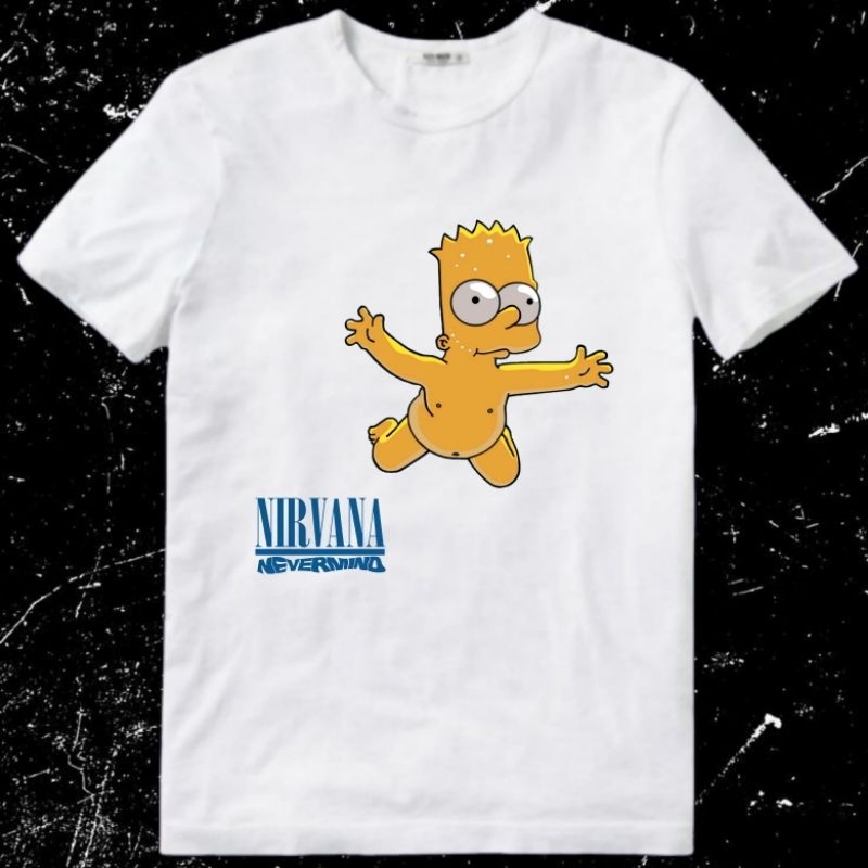 Baju Kaos Tshirt Pria Laki Cowok Cewek Dewasa Band Nirvana Kurt Cobain Smells Like Teen Spirit Never
