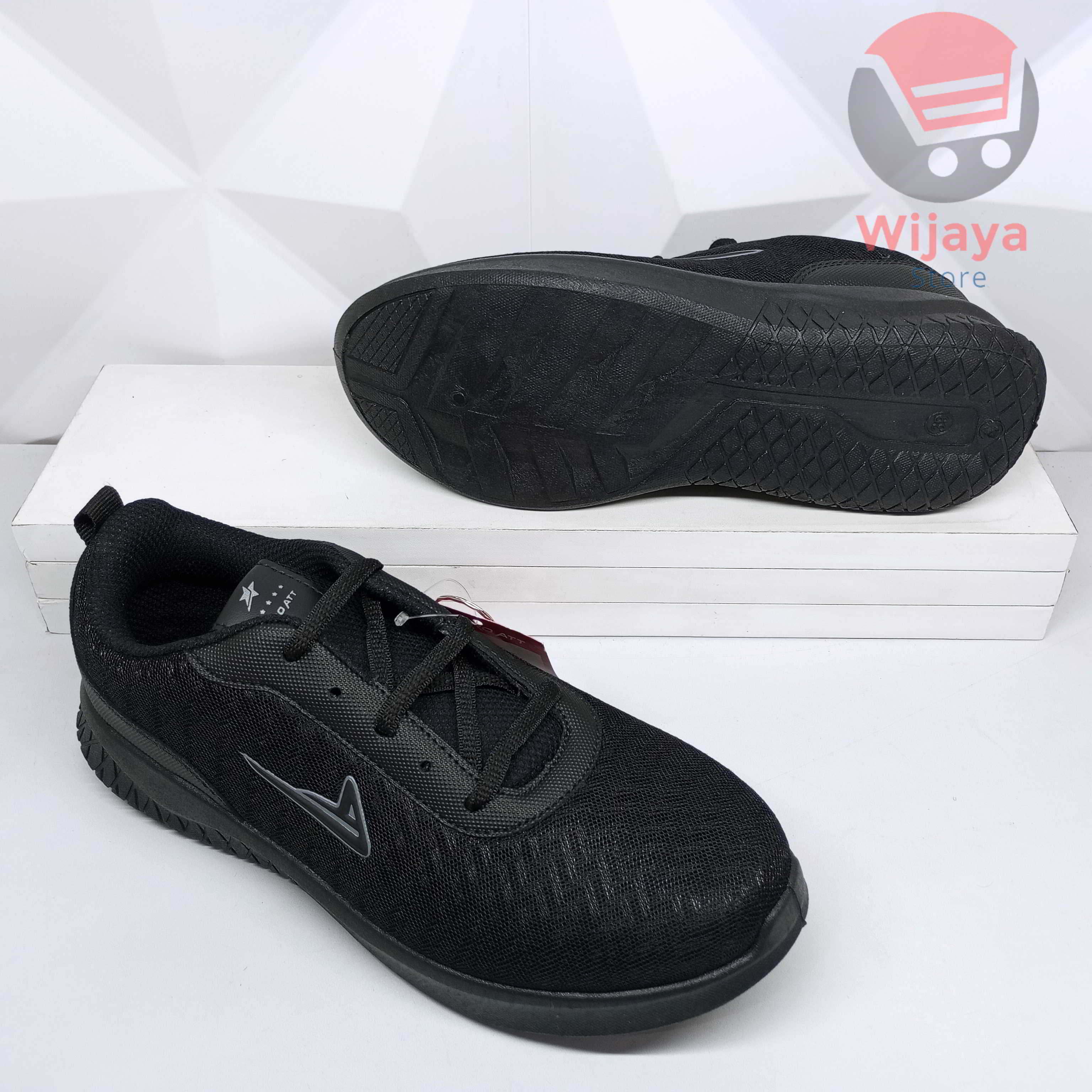 Sepatu Sneaker Sekolah Pro Att 37-40 Desain Hitam Polos Putih dengan Kualitas Terbaik untuk Anak Sekolah TEC 890 LCH 720