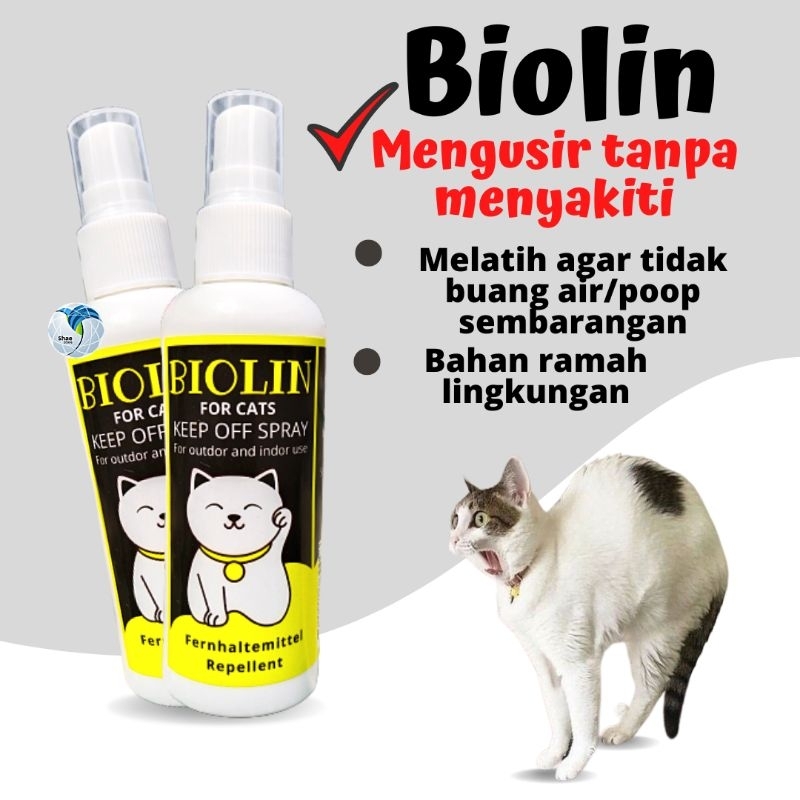 Pengusir Kucing Cat BIOLIN 120 Ml Spray Anti Kucing Melatih Kucing Bab Dan Pipis Sembarangan Shaestore15