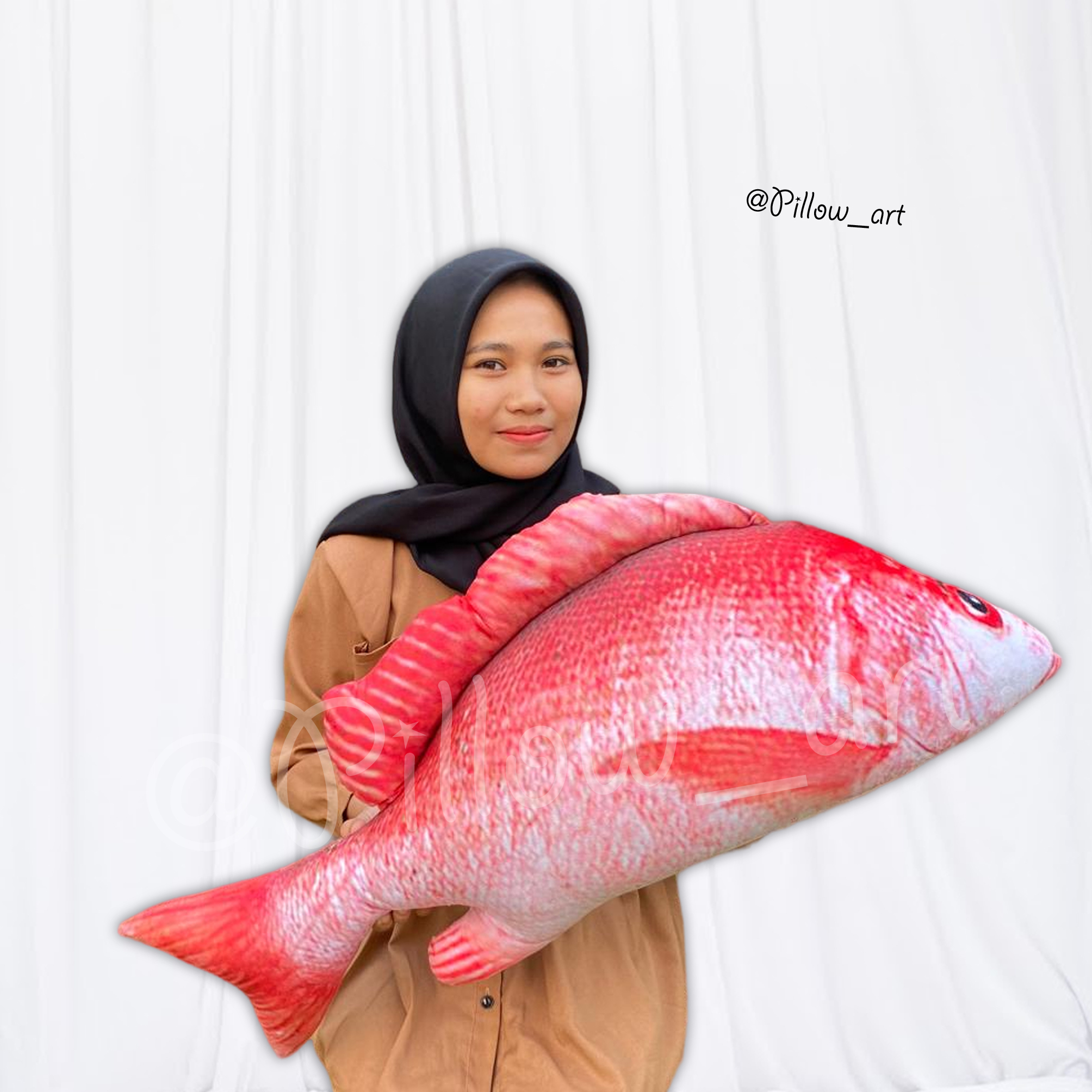 Pillowart - Bantal Boneka Ikan Kakap Merah Size XL - ART057