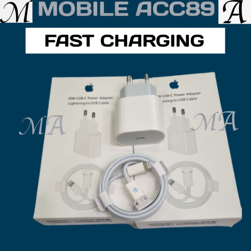 KABEL USB C TO IP + ADAPTOR 20 W (1 PAKET) 20 W FAST CHARGING - CHARGER IP - KABEL DATA IP - CAS IP - KABEL CHARGER IP - KABEL CASAN IP FAST CHARGING - ADAPTER IP - ADAPTOR IP - KABEL IP - KEPALA IP - KABEL DATA IP