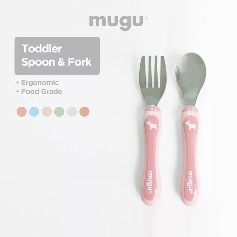 Mugu Toddler Spoon&amp;Fork MGTA2401 - Sendok &amp; Garpu Anak