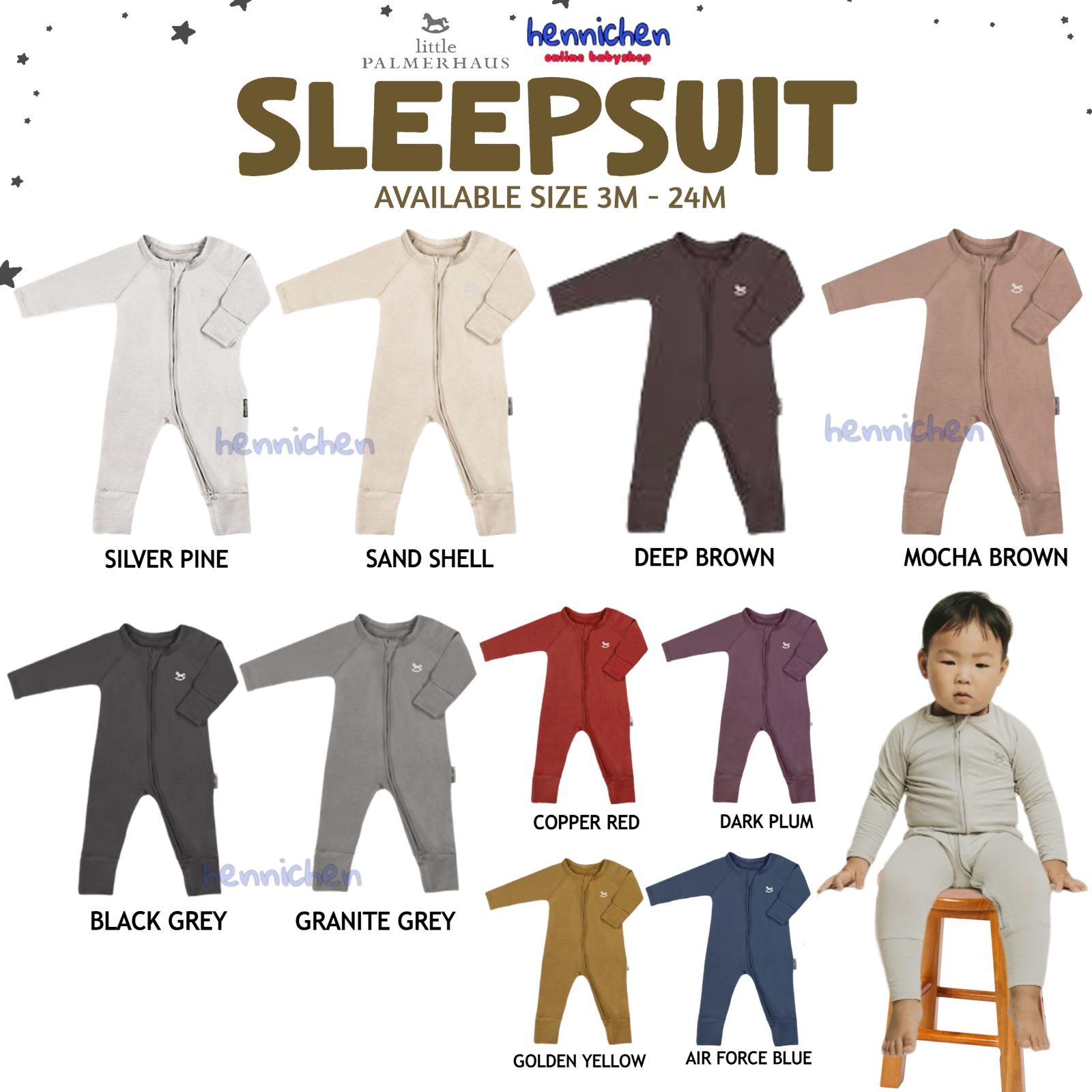 PROMO 12.12 PROMO BAJU LEBARAN Little Palmerhaus Sleepsuit 3m -24 (Jumper Panjang Bayi ) romper jumper baju anak / baju bayi