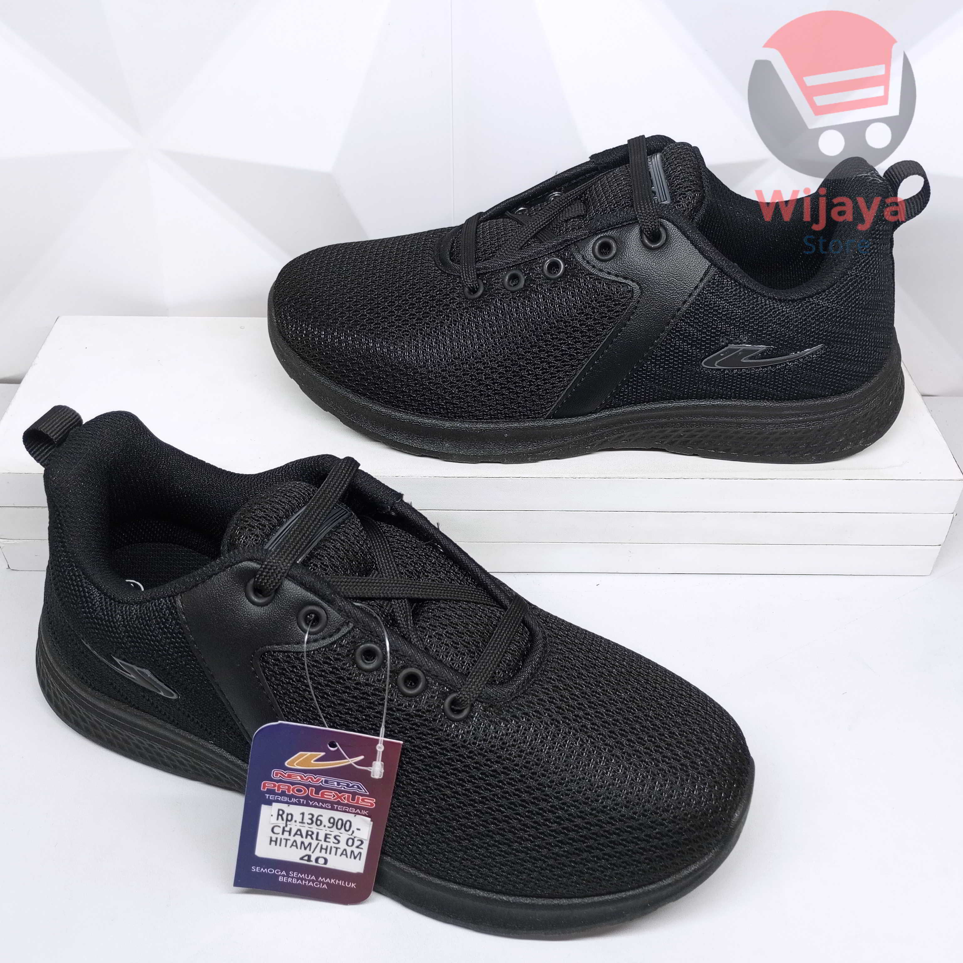 Sepatu Sneaker Sekolah New Era 39-43 Desain Hitam Polos Putih dengan Kualitas Terbaik untuk Anak Sekolah ALPHARD KING ARTHUR CHARLES AUDI