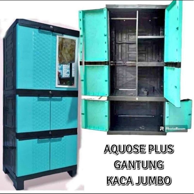 LEMARI PLASTIK AQUOSE PLUS GANTUNG KACA